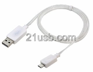 USB AM TO MICRO 5P CABLE 发光线 白色，USB手机线，手机数据线，MHL TYPE C CABLE,TYPE C HUB 扩展坞工厂