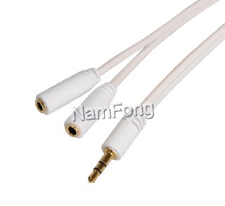 DC线，DC cable，DC音频线，DC 3.5M  TO  DC 2F  音频线 白色