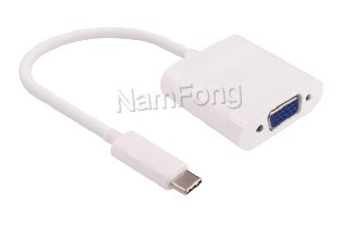 USB3.1cabel,USB C type,USB  Type c to VGA 15PIN cable 白色