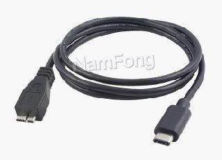 USB3.1cabel,USB C type,Type-C to USB 3.0 Micro B M 黑色
