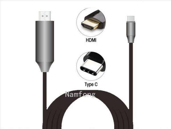 USB 3.1 TO HDMI C Type转hdmi高清线Macbook USB3.1转HDMI，厂家现货USB 3.1 TO HDMI Type-C转HDMI高清线2米音频视频线