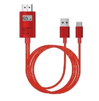 Type C to HDMI+USB充电  铝合金视频线-TH-008