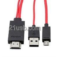 MHL视频线,MHL cable,MHL厂家,MHL高清线,HDMI AM TO S6 11PIN MHL CABLE
