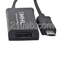 MHL视频线,MHL cable,MHL厂家,HDMI AF TO MICRO 11PIN MHL CABLE