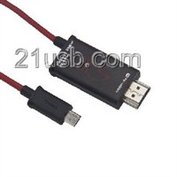 MHL视频线,MHL cable,MHL厂家,HDMI AM TO MICRO 11PIN MHL CABLE