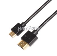 HDMI 19PIN AM TO MICRO HDMI CM cable 黑色，HDMI厂家