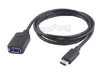 USB Type C to USB 3.0 A/F cable 黑色,TYPE C TO USB3.0 A F、usb数据线、数据线厂家、苹果手机数据线、type c接口手机