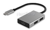 USB3.1cabel,USB C type,Type-c M to Type-c F+2USB2.0 A F Hub Adapter Cable