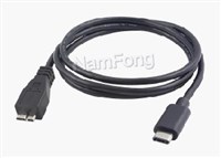 USB3.1cabel,USB C type,Type-C to USB 3.0 Micro B M 黑色