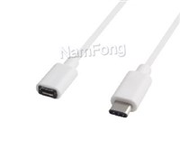USB TYPE C/M  TO TYPE C/F cable 白色,Type-Cto Micro USB 2.0 B F